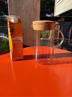 IKEA glass pitcher with cork lid
